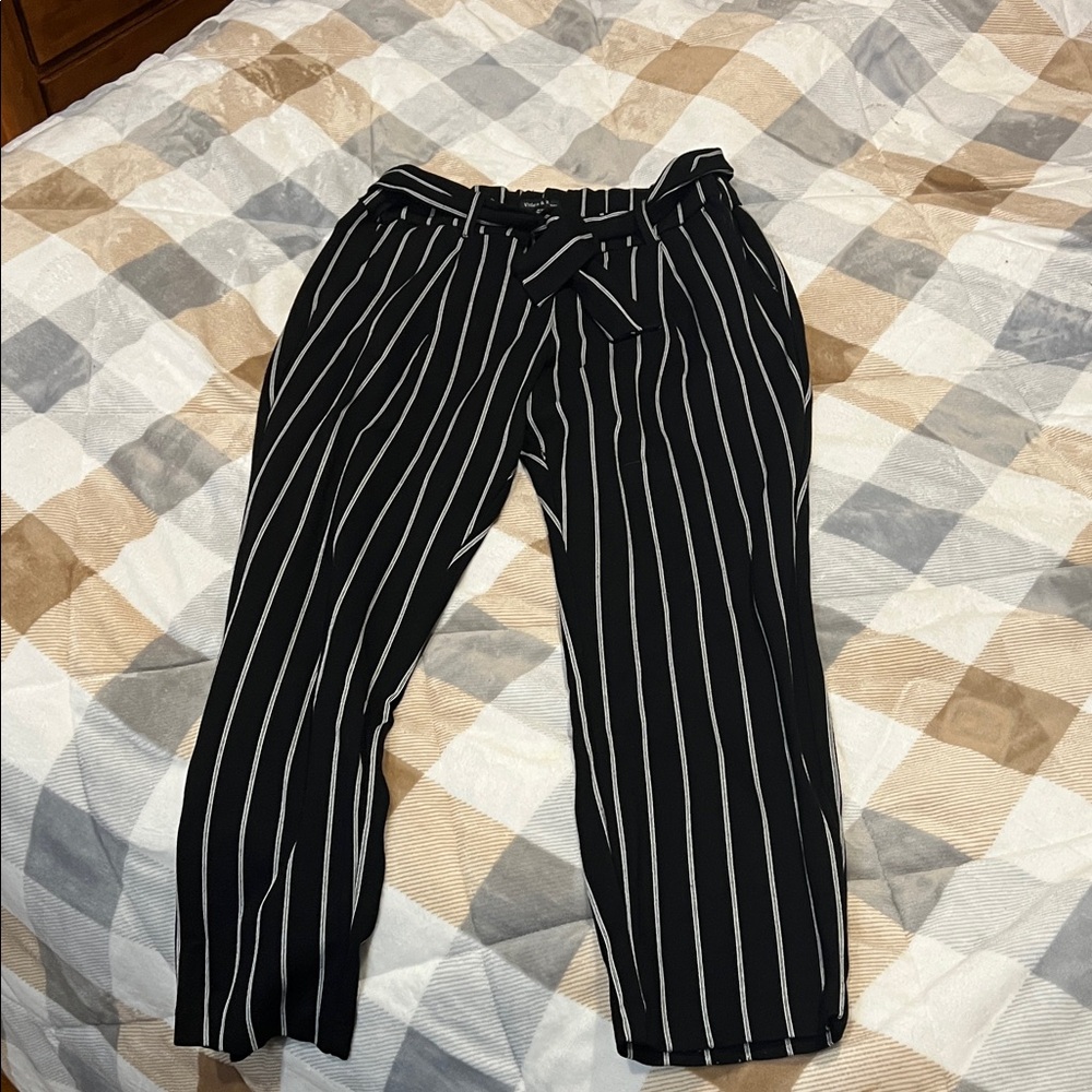 Stylish Black and White Striped Men's Pants